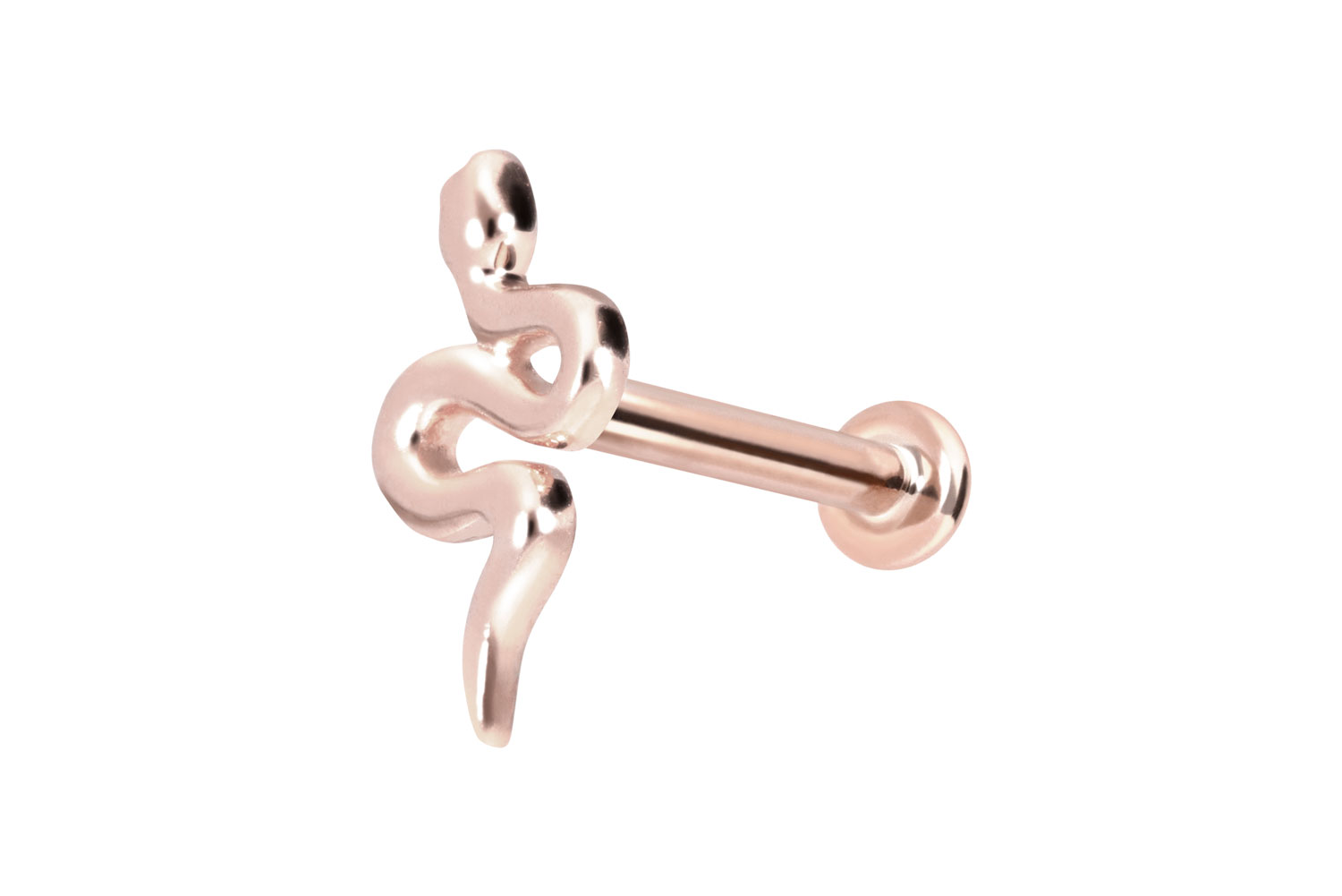 14 Karat Gold Labret Piercing mit Innengewinde SCHLANGE